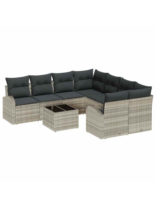 Dārza dīvānu komplekts 9 pcs 55 x 55 x 37 cm poliratāns