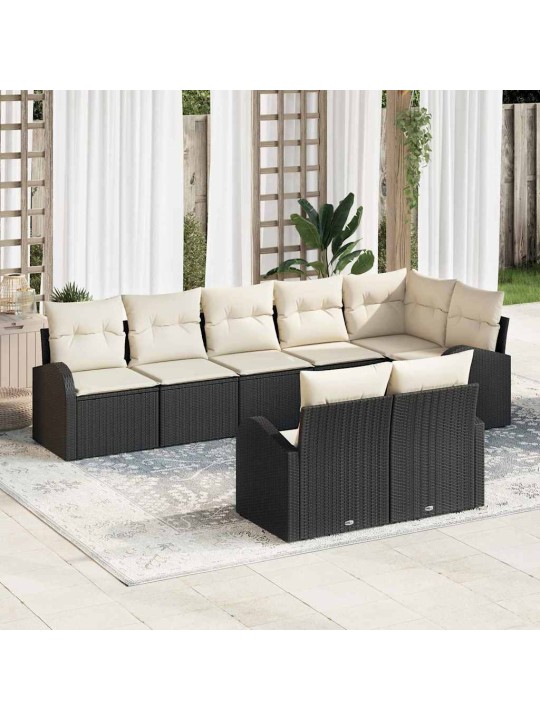 Dārza dīvānu komplekts ar spilvenu 8 pcs 289 x 124 x 85 cm