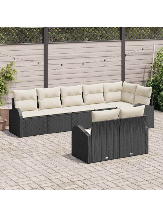 Dārza dīvānu komplekts ar spilvenu 8 pcs 289 x 124 x 85 cm