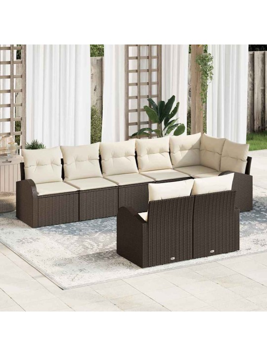Dārza dīvānu komplekts ar spilvenu 8 pcs 289 x 124 x 85 cm