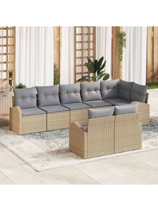 Dārza dīvānu komplekts ar spilvenu 8 pcs 289 x 124 x 85 cm