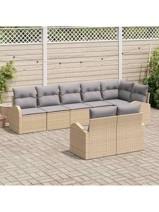 Dārza dīvānu komplekts ar spilvenu 8 pcs 289 x 124 x 85 cm