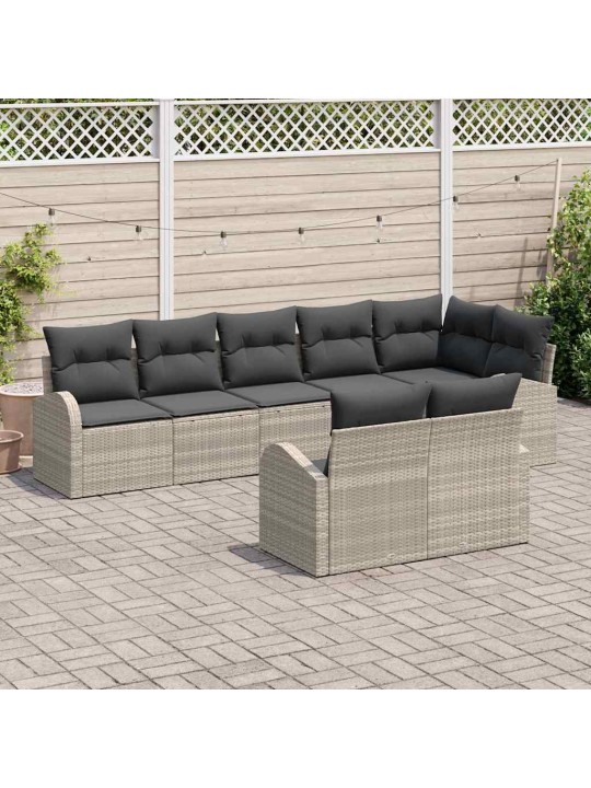 Dārza dīvānu komplekts ar spilvenu 8 pcs 289 x 124 x 85 cm