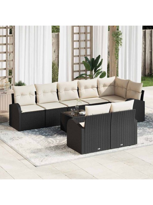 Dārza dīvānu komplekts ar spilvenu 9 pcs 289 x 124 x 85 cm