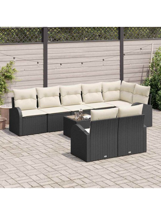 Dārza dīvānu komplekts ar spilvenu 9 pcs 289 x 124 x 85 cm