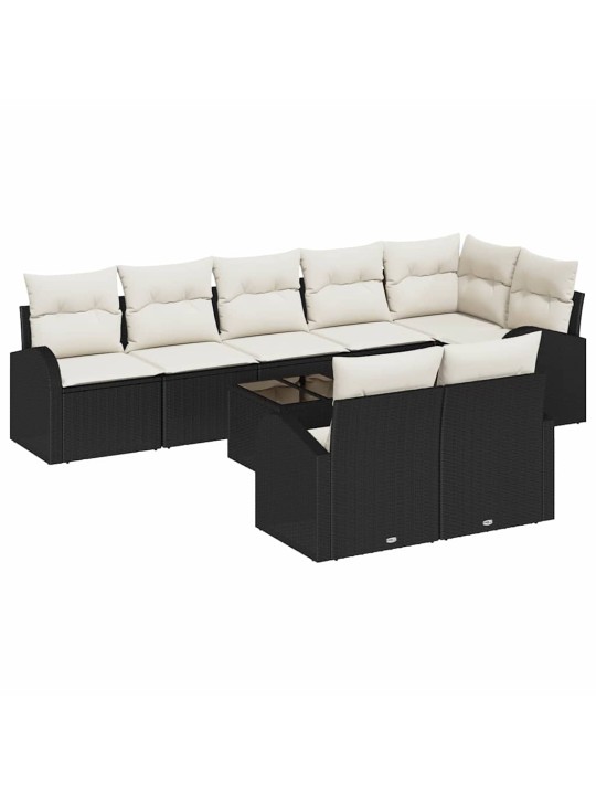 Dārza dīvānu komplekts ar spilvenu 9 pcs 289 x 124 x 85 cm