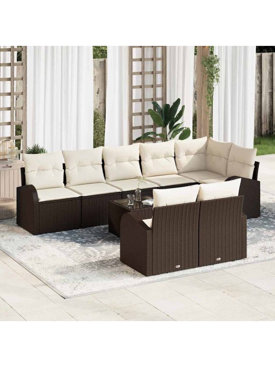 Dārza dīvānu komplekts ar spilvenu 9 pcs 289 x 124 x 85 cm