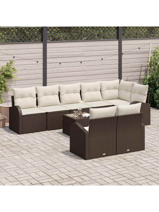 Dārza dīvānu komplekts ar spilvenu 9 pcs 289 x 124 x 85 cm