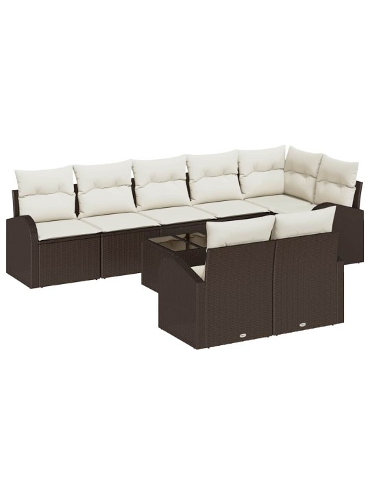 Dārza dīvānu komplekts ar spilvenu 9 pcs 289 x 124 x 85 cm
