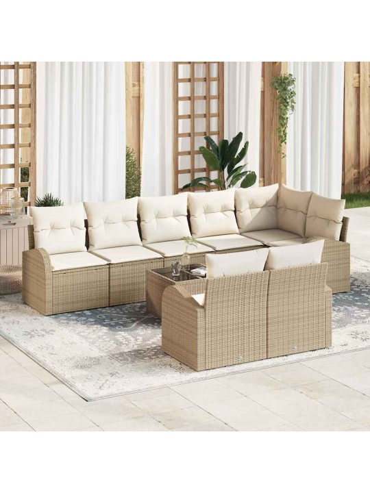 Dārza dīvānu komplekts ar spilvenu 9 pcs 289 x 124 x 85 cm