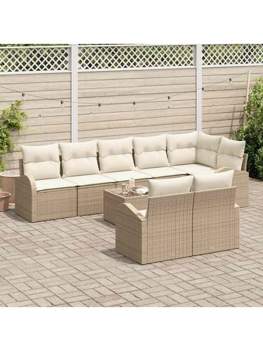 Dārza dīvānu komplekts ar spilvenu 9 pcs 289 x 124 x 85 cm