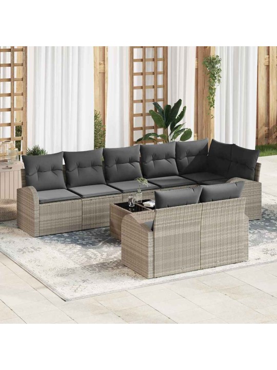 Dārza dīvānu komplekts ar spilvenu 9 pcs 289 x 124 x 85 cm