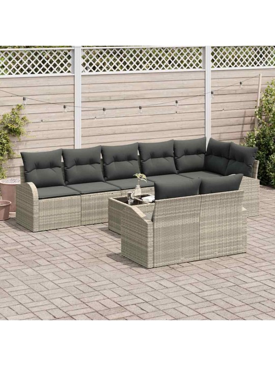 Dārza dīvānu komplekts ar spilvenu 9 pcs 289 x 124 x 85 cm