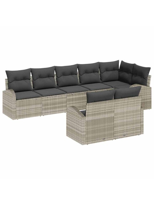 Dārza dīvānu komplekts ar spilvenu 9 pcs 289 x 124 x 85 cm