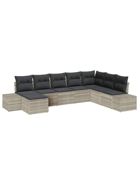 Dārza dīvānu komplekts ar spilvenu 8 pcs 319 x 209 x 85 cm
