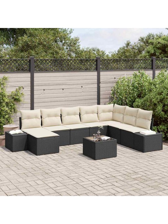Dārza dīvānu komplekts ar spilvenu 9 pcs 319 x 209 x 85 cm