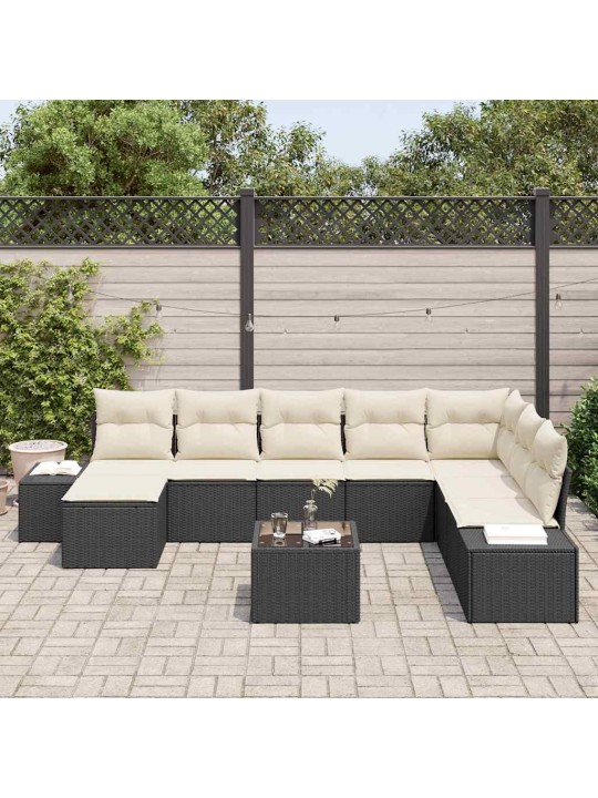 Dārza dīvānu komplekts ar spilvenu 9 pcs 319 x 209 x 85 cm