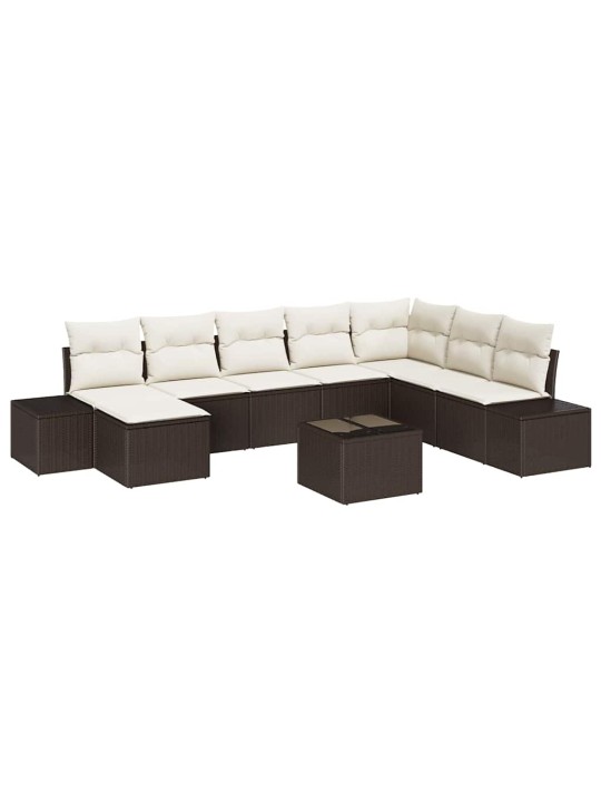 Dārza dīvānu komplekts ar spilvenu 9 pcs 319 x 209 x 85 cm