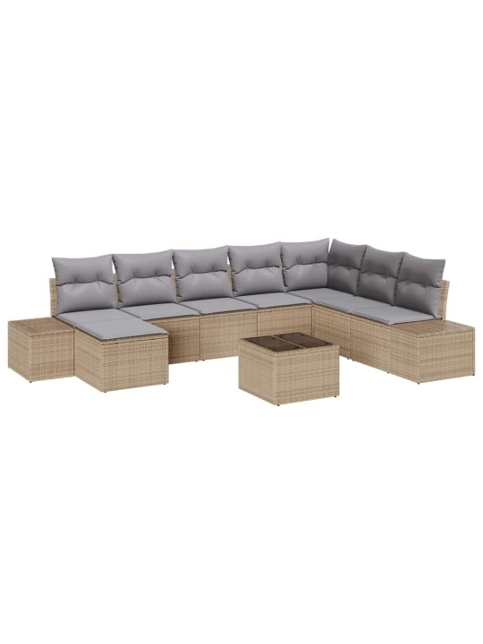Dārza dīvānu komplekts ar spilvenu 9 pcs 319 x 209 x 85 cm