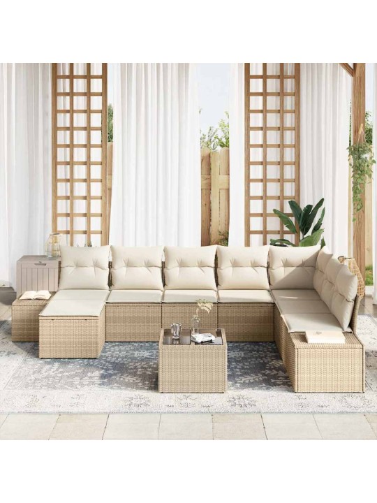 Dārza dīvānu komplekts ar spilvenu 9 pcs 319 x 209 x 85 cm