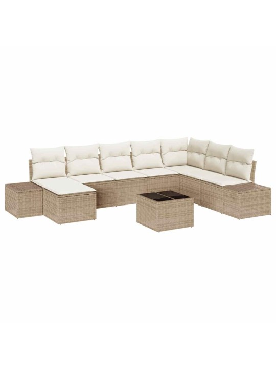 Dārza dīvānu komplekts ar spilvenu 9 pcs 319 x 209 x 85 cm