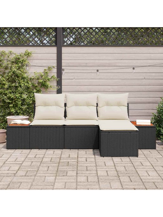 Ar spilvenu regulējams 4 pcs melna 239 x 117 x 37 cm