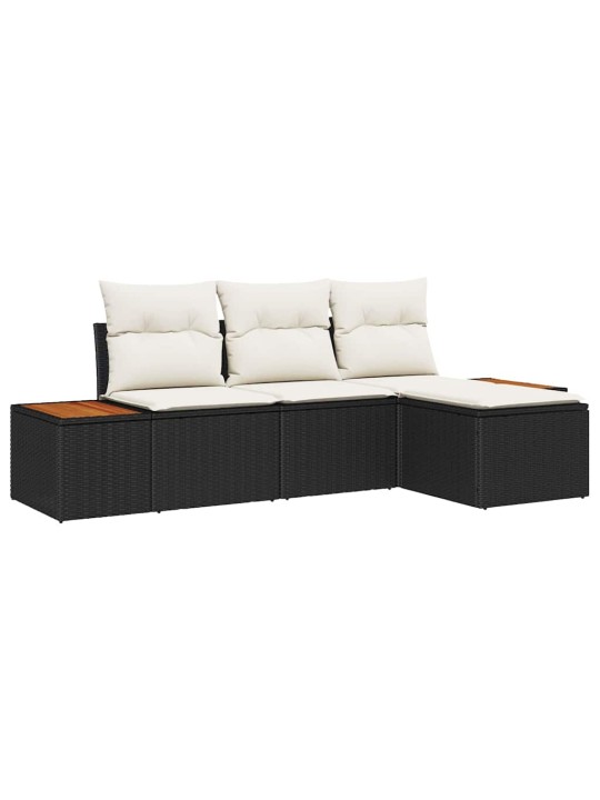 Ar spilvenu regulējams 4 pcs melna 239 x 117 x 37 cm