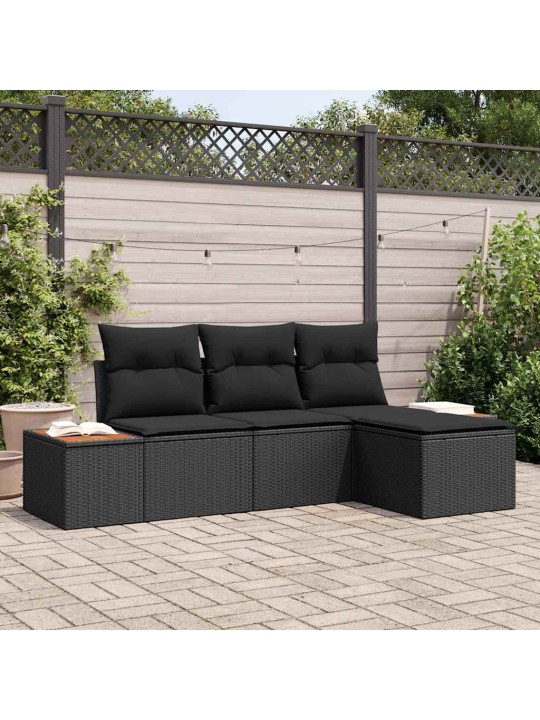 Ar spilvenu regulējams 4 pcs melna 239 x 117 x 37 cm