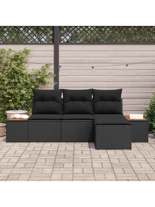 Ar spilvenu regulējams 4 pcs melna 239 x 117 x 37 cm