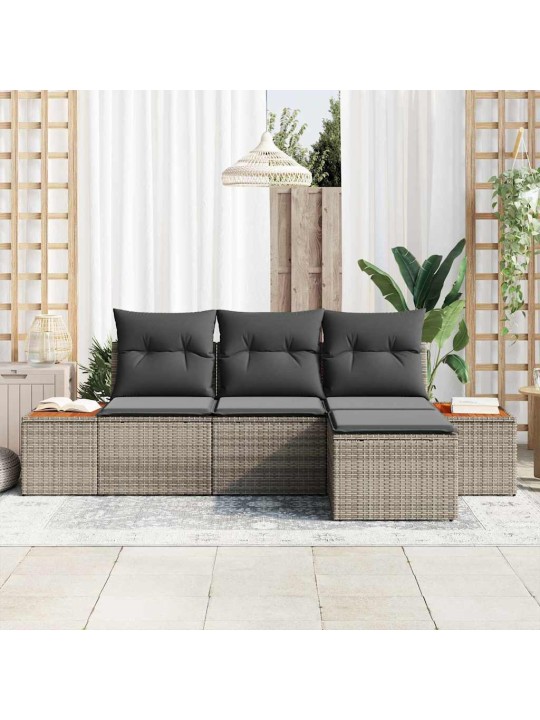 Ar spilvenu regulējams 4 pcs pelēka 239 x 117 x 37 cm