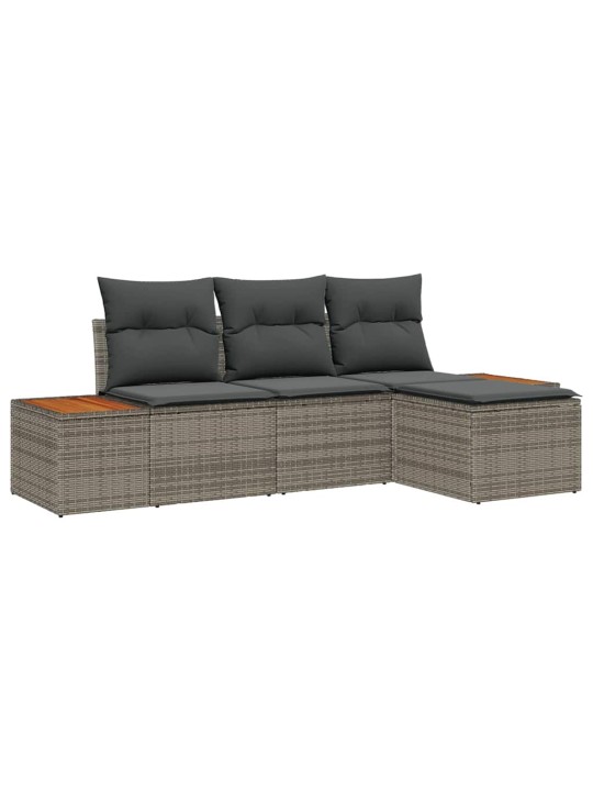Ar spilvenu regulējams 4 pcs pelēka 239 x 117 x 37 cm