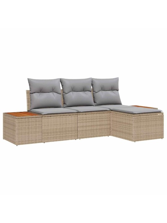 Ar spilvenu regulējams 4 pcs bēša 239 x 117 x 37 cm