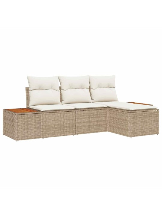 Ar spilvenu regulējams 4 pcs bēša 239 x 117 x 37 cm