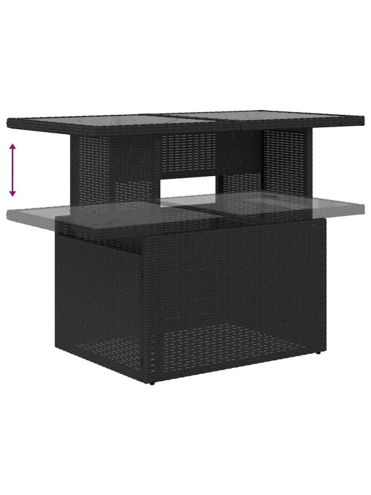 Dārza dīvānu komplekts ar spilvenu 7 pcs melna 100 x 55 x 73 cm