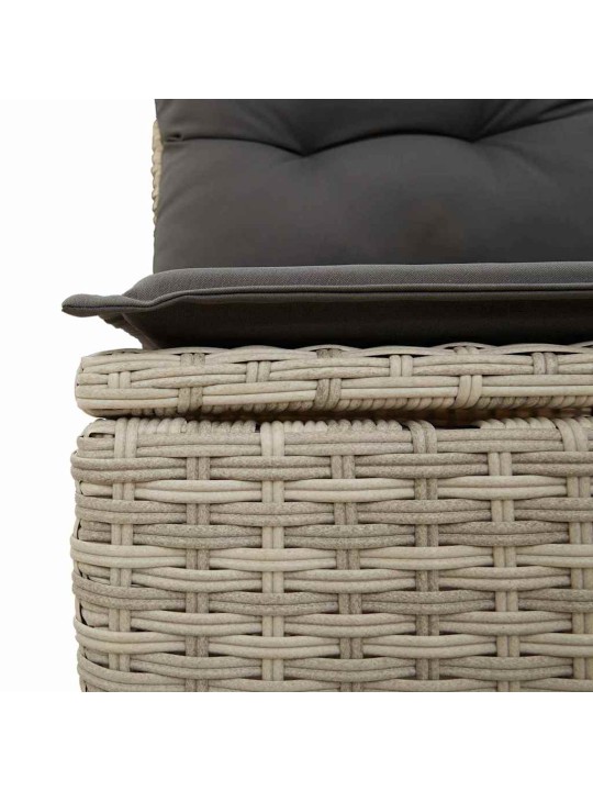 Dārza dīvānu komplekts ar spilvenu 7 pcs gaiši pelēka