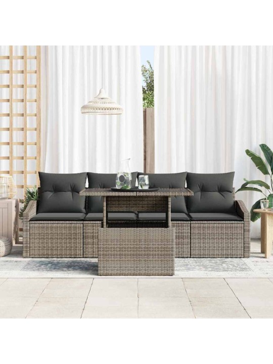 Dārza dīvānu komplekts 5 pcs pelēka 100 x 55 x 73 cm
