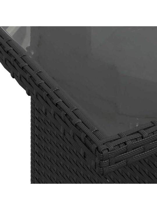 Dārza dīvānu komplekts ar spilvenu 7 pcs melna 100 x 55 x 73 cm