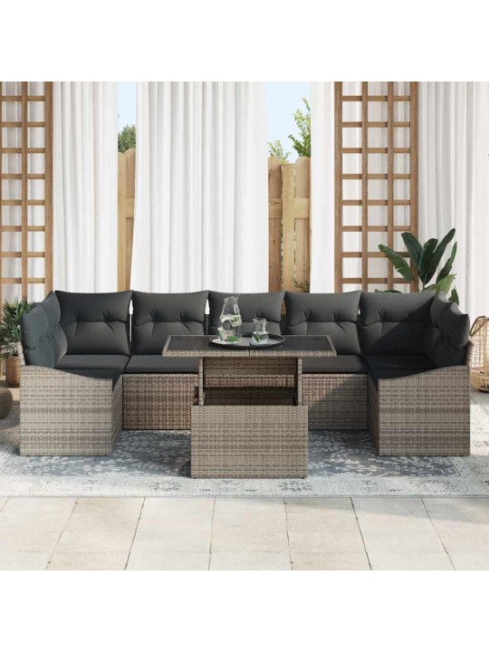 Dārza dīvānu komplekts 8 pcs pelēka 100 x 55 x 73 cm