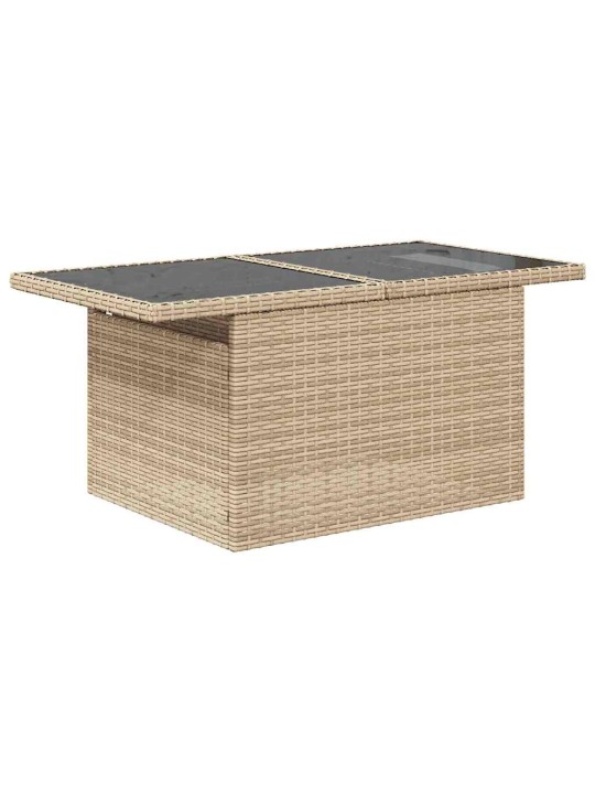 Dārza dīvānu komplekts ar spilvenu 7 pcs bēša un gaiši pelēka