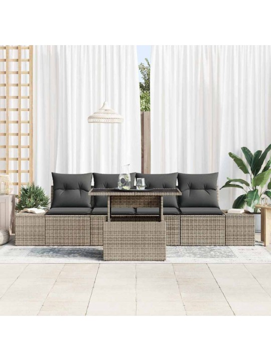 Dārza dīvānu komplekts 5 pcs pelēka 100 x 55 x 73 cm