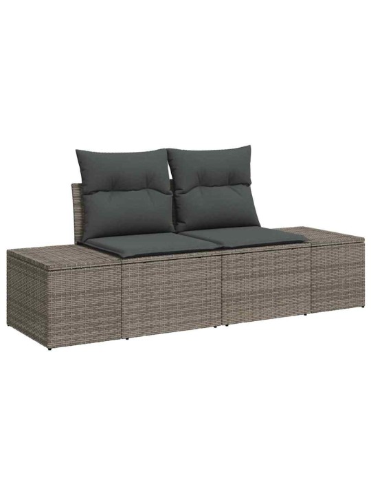 Dārza dīvānu komplekts 5 pcs pelēka 100 x 55 x 73 cm