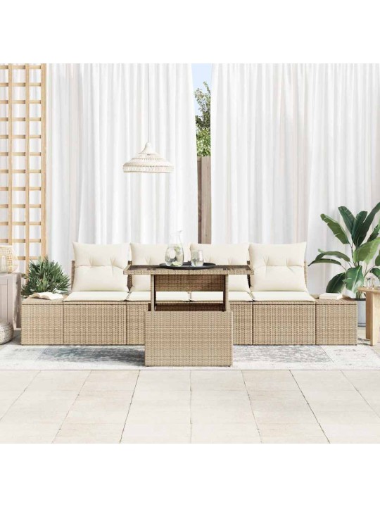 Dārza dīvānu komplekts 5 pcs bēša un krēmkrāsa 100 x 55 x 73 cm