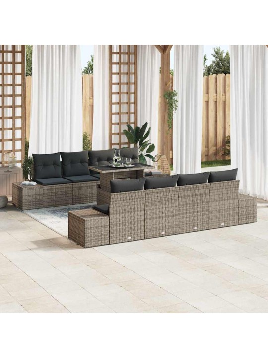 Dārza dīvānu komplekts manuāls 7 pcs pelēka 100 x 55 x 73 cm