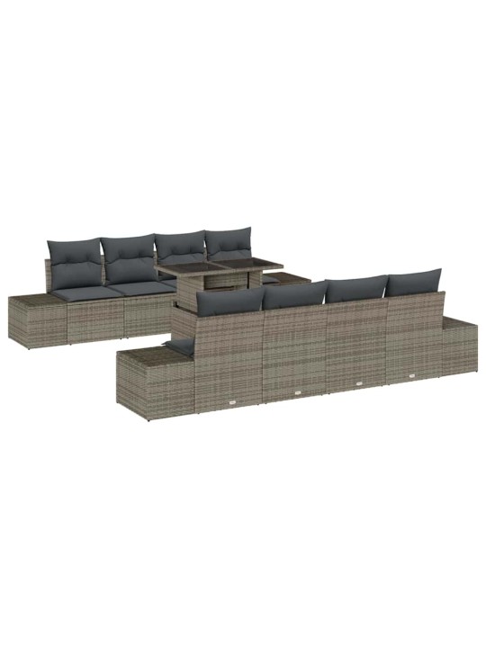Dārza dīvānu komplekts manuāls 7 pcs pelēka 100 x 55 x 73 cm