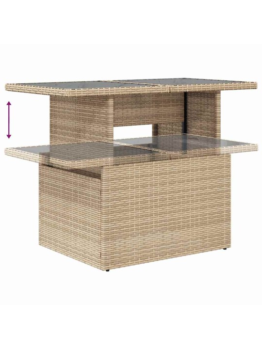 Dārza dīvānu komplekts ar spilvenu 7 pcs bēša un gaiši pelēka