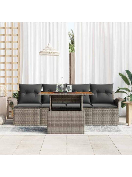 Dārza dīvānu komplekts 5 pcs pelēka 100 x 55 x 73 cm