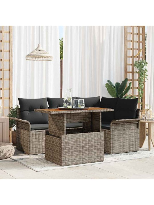 Dārza dīvānu komplekts manuāls 5 pcs pelēka 100 x 55 x 73 cm