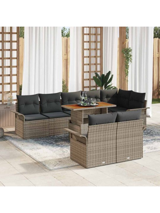Dārza dīvānu komplekts 9 pcs pelēka 100 x 55 x 73 cm