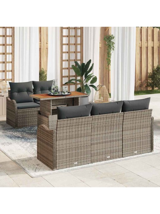 Dārza dīvānu komplekts manuāls 6 pcs pelēka 100 x 55 x 73 cm