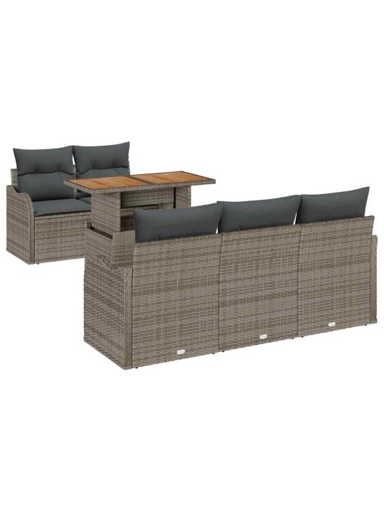 Dārza dīvānu komplekts manuāls 6 pcs pelēka 100 x 55 x 73 cm